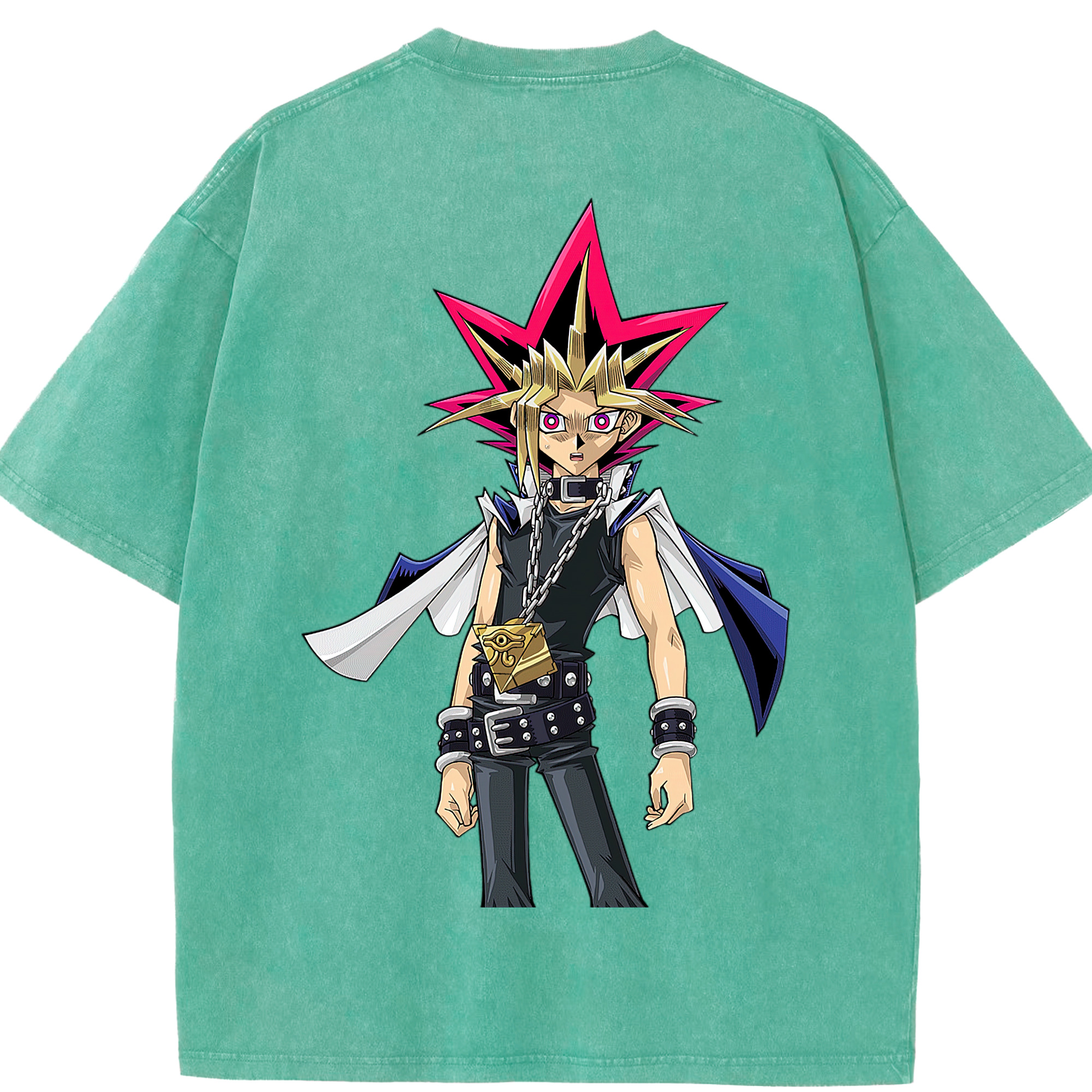 （画像用） 遊☆戯☆王 Yu-Gi-Oh! 綿100% ヴィンテージ風 半袖Tシャツ（背面プリント）